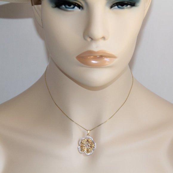 Jacmel Mauritius Silver & Gold Filigree Pendant - Picture 1 of 11